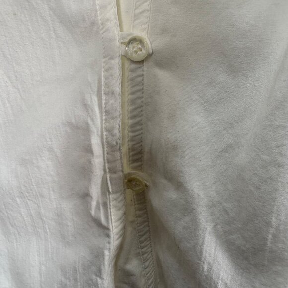 Victorian-Inspired Ruffle Cotton Lace White Medium Blouse Button Romantic Sailor - Picture 8 of 8
